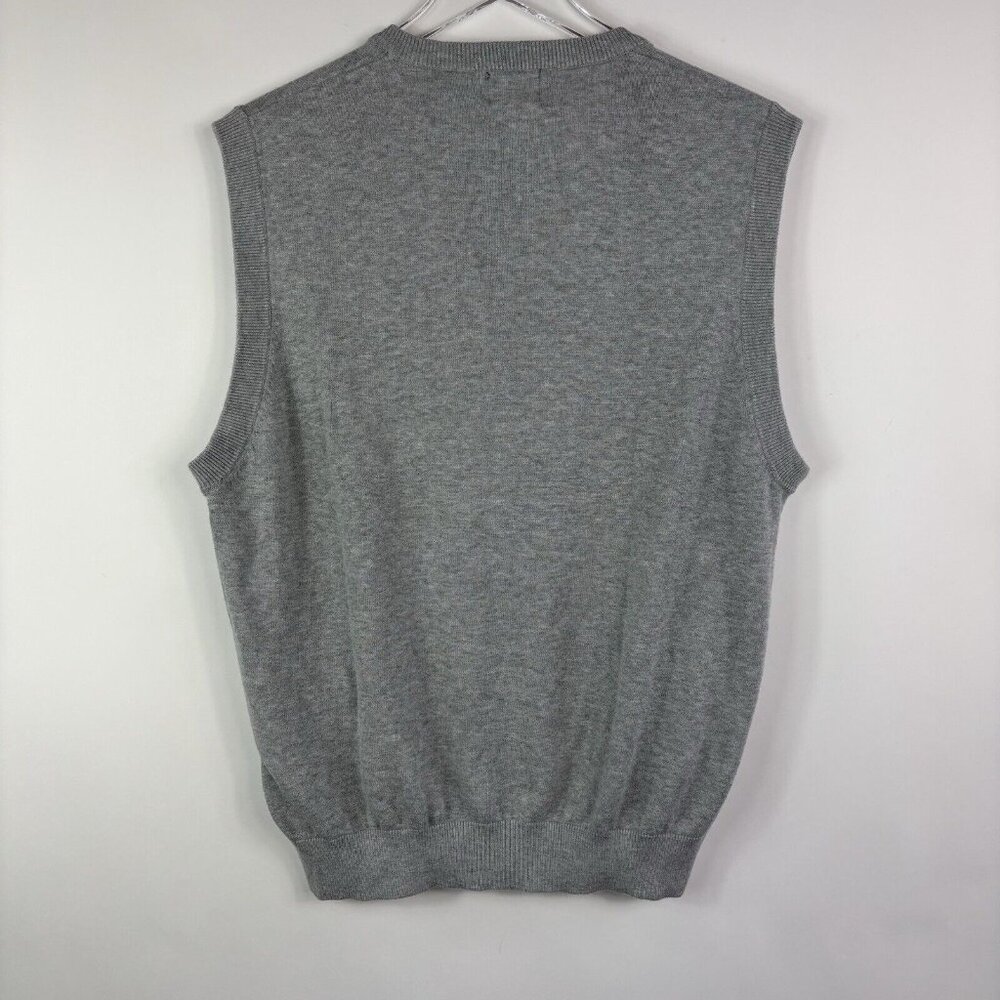 Greg Norman Mens Sweater Vest M Gray blue Golf Argyle Spring Preppy Academia - Picture 6 of 9